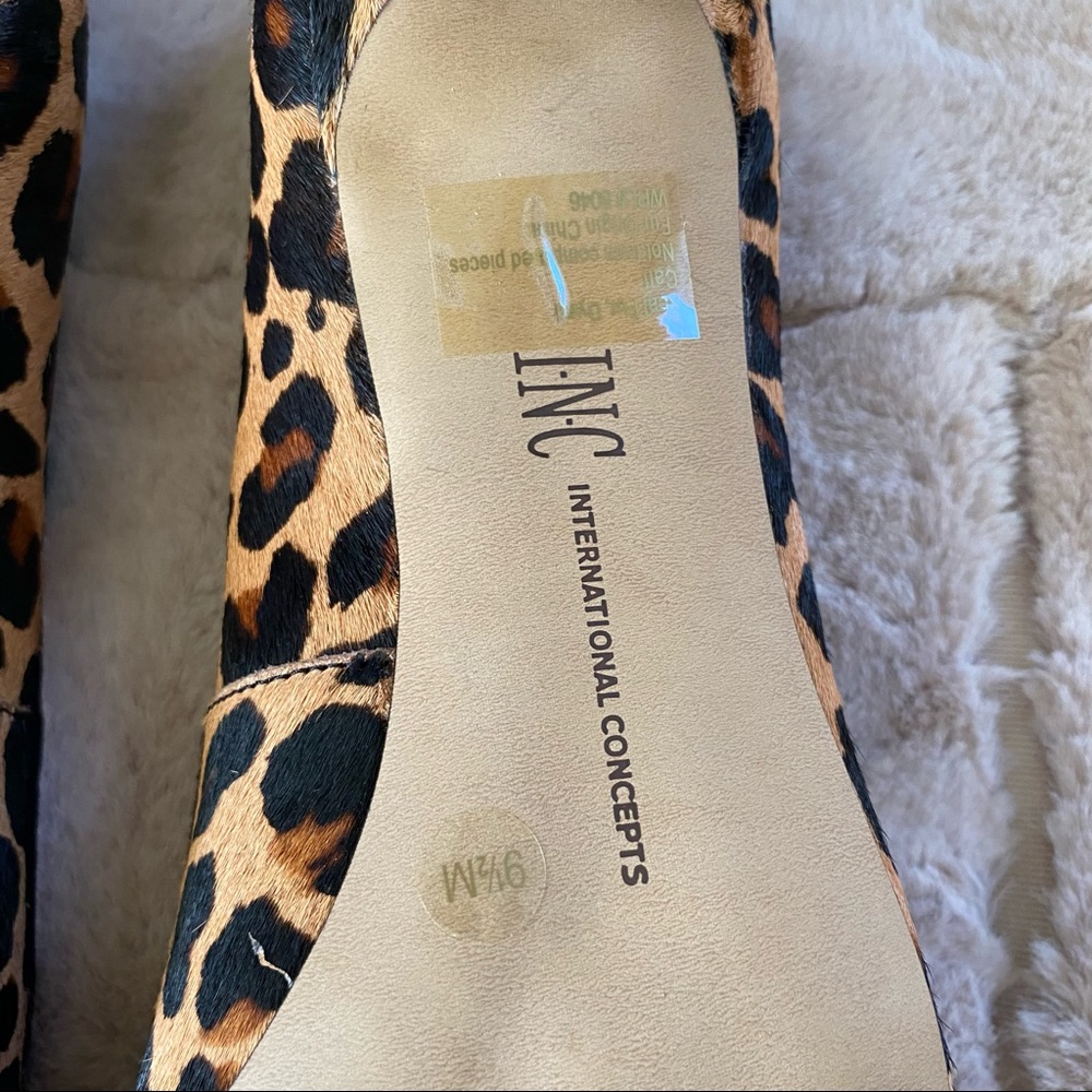 INC Calf Hair Leopard Stiletto Heels - Size 9 - Picture 3 of 8